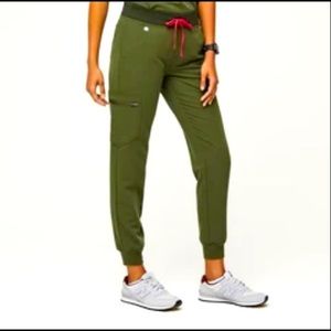 FIGS Women's Dark Olive Zamora - Petite Jogger Scrub Pants NWT - L - Petite